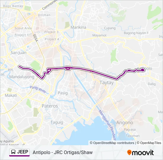 JEEP Bus Line Map