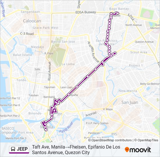 JEEP Bus Line Map