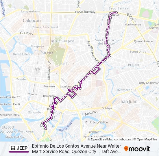 JEEP Bus Line Map