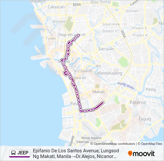 JEEP Bus Line Map