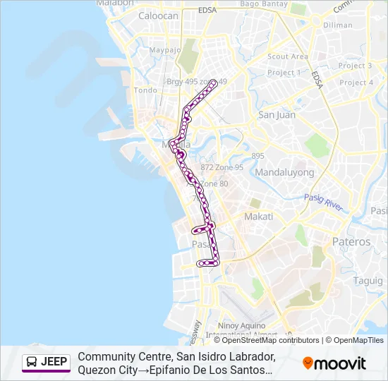 JEEP Bus Line Map
