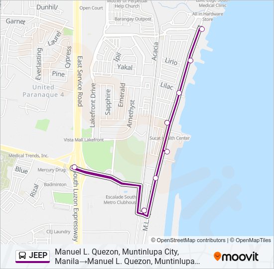 JEEP bus Line Map