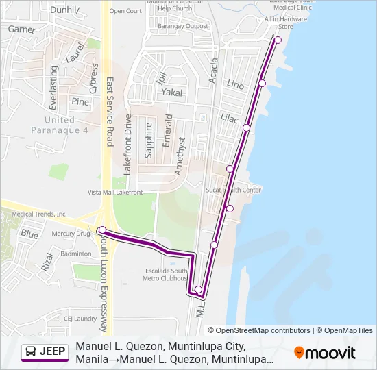 JEEP Bus Line Map