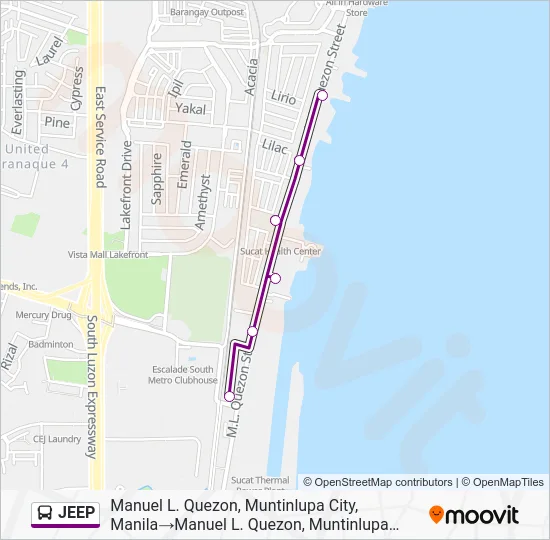 JEEP Bus Line Map