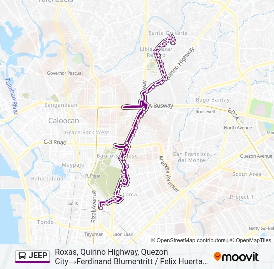 JEEP Bus Line Map