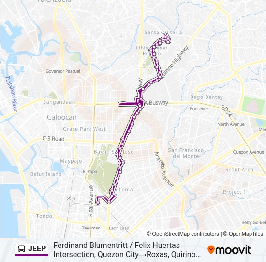 JEEP Bus Line Map