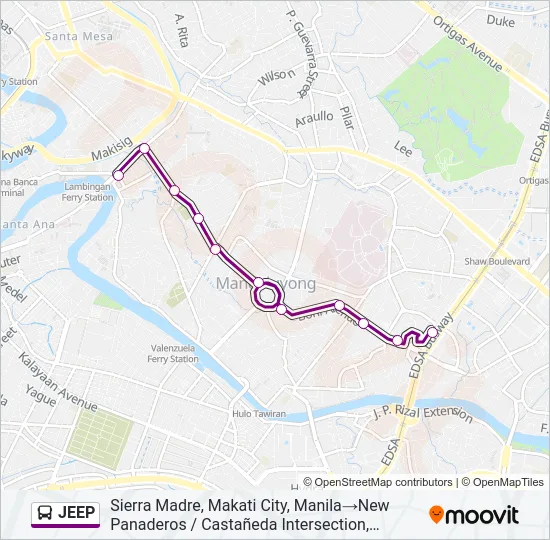 JEEP Bus Line Map