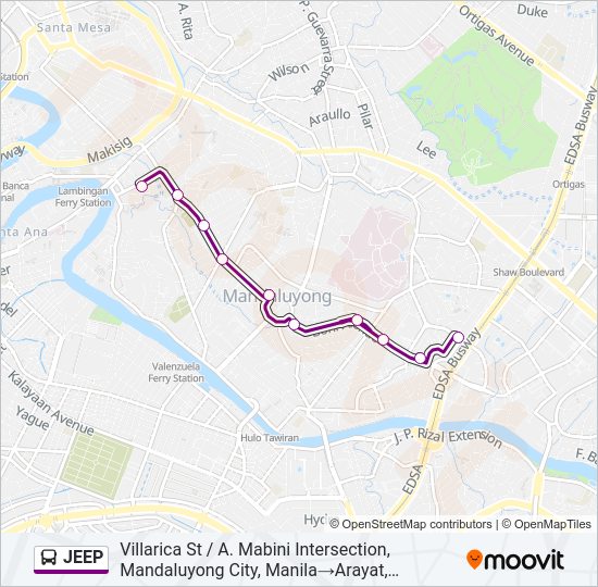 JEEP Bus Line Map