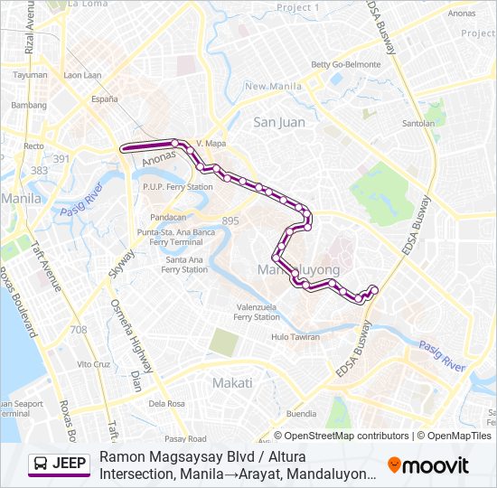 JEEP bus Line Map