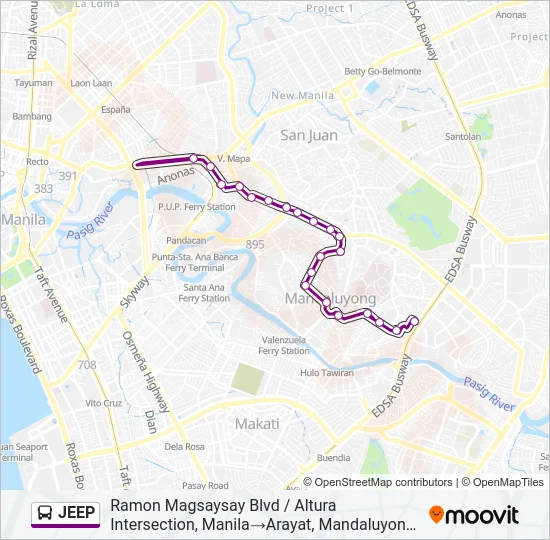 JEEP Bus Line Map