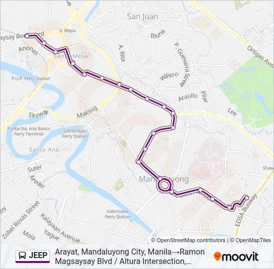 JEEP Bus Line Map