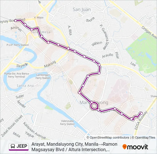 JEEP Bus Line Map