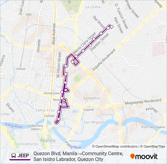 JEEP Bus Line Map