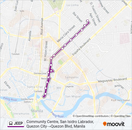 JEEP Bus Line Map