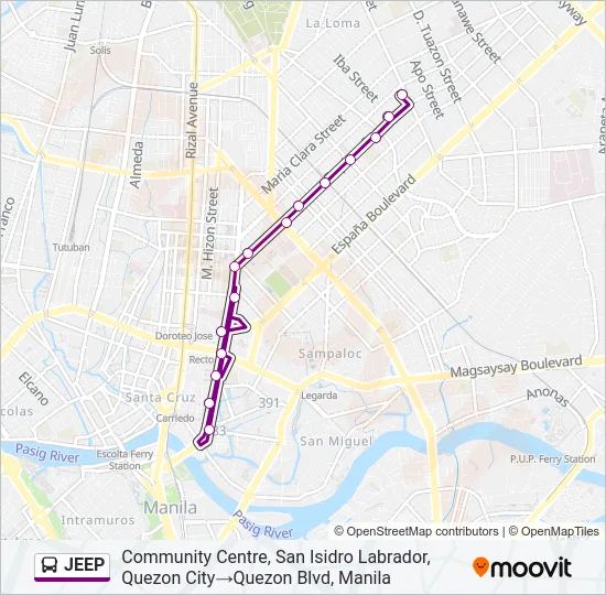 JEEP Bus Line Map
