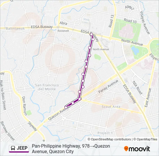JEEP Bus Line Map