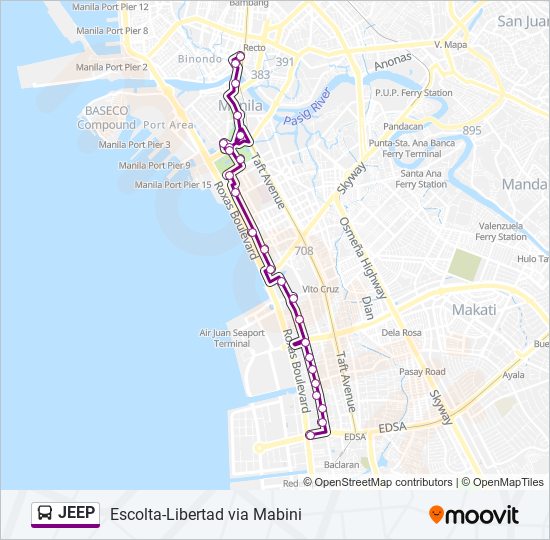 JEEP Bus Line Map