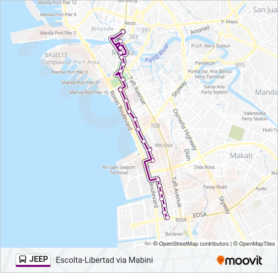 JEEP Bus Line Map