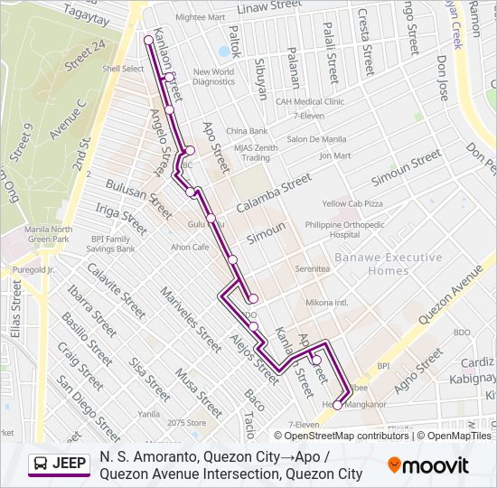 JEEP Bus Line Map