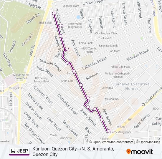 JEEP bus Line Map