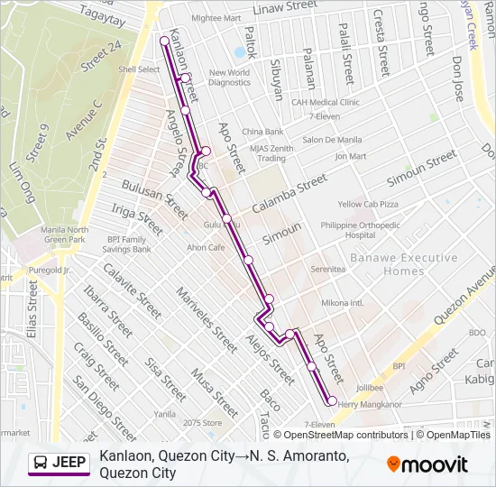 JEEP Bus Line Map