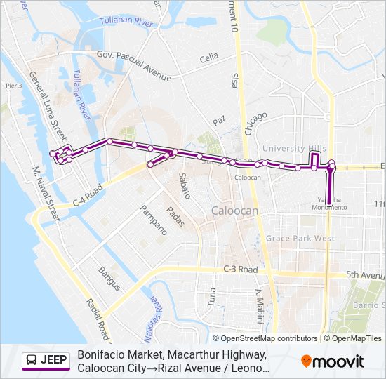 JEEP Bus Line Map