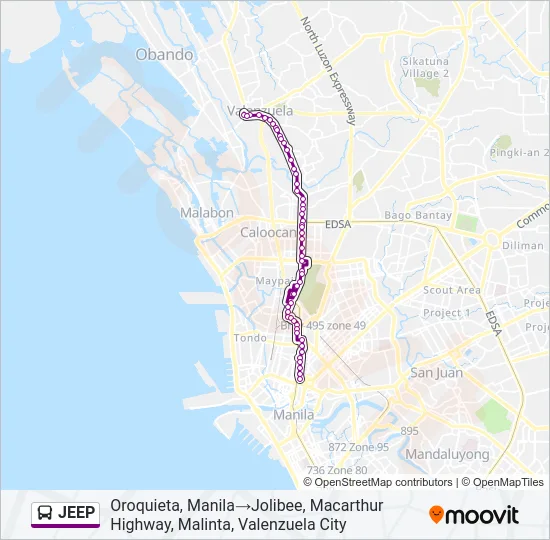 JEEP Bus Line Map