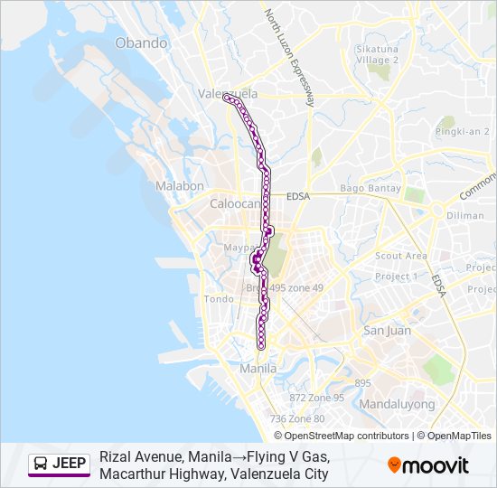 JEEP Bus Line Map