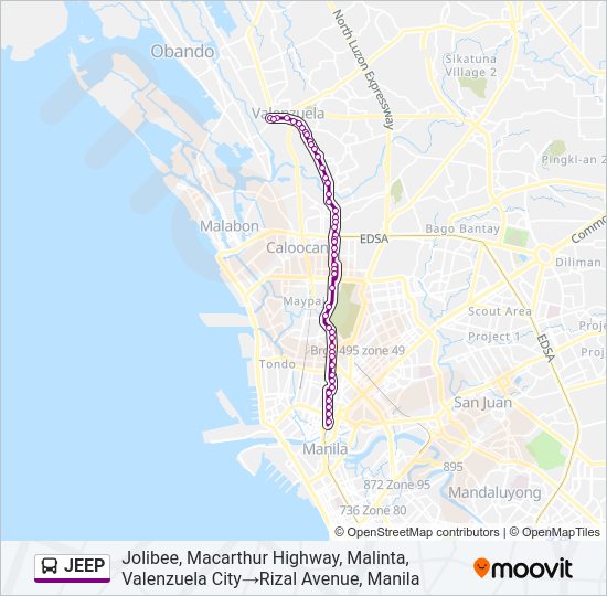 JEEP Bus Line Map