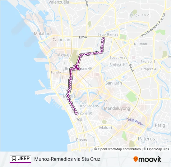 JEEP Bus Line Map