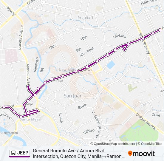 JEEP Bus Line Map