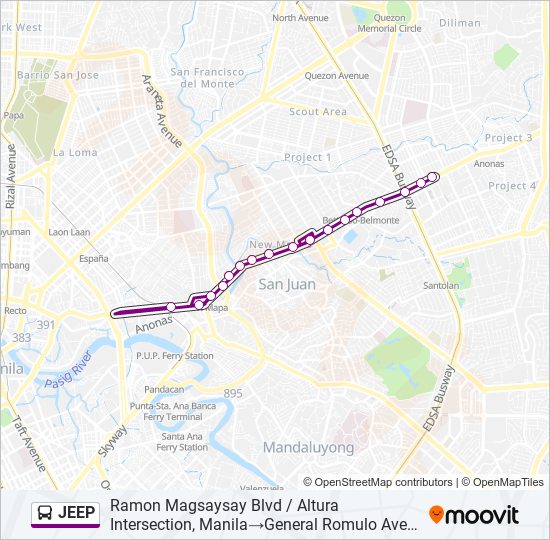 JEEP Bus Line Map