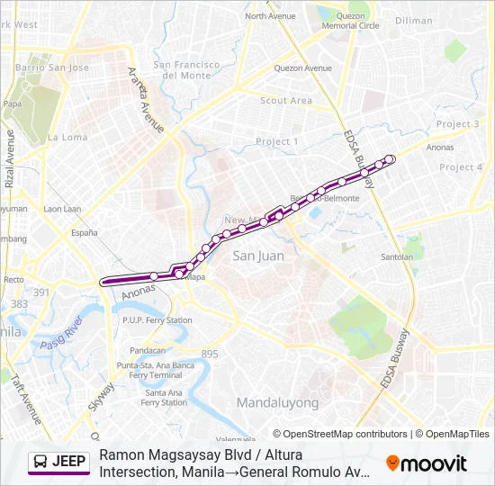 JEEP Bus Line Map