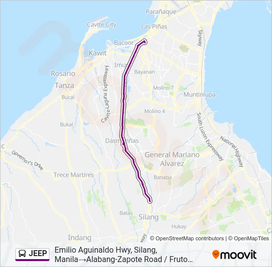 JEEP Bus Line Map