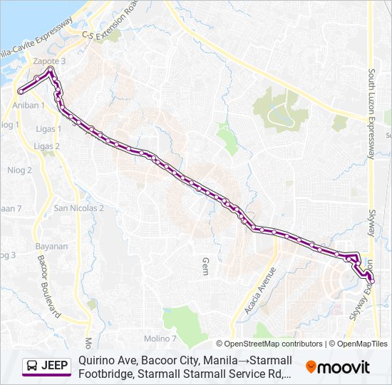 JEEP bus Line Map