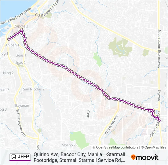 JEEP Bus Line Map