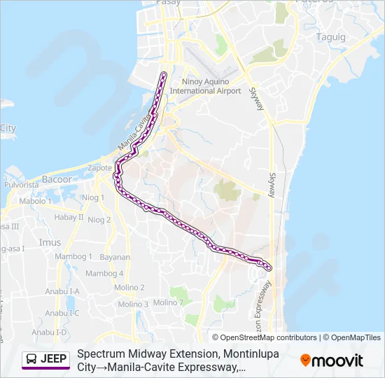 JEEP Bus Line Map