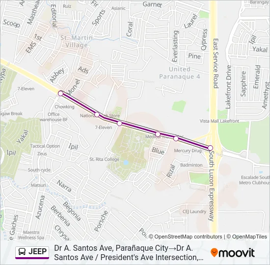 JEEP Bus Line Map