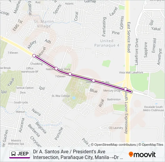 JEEP Bus Line Map