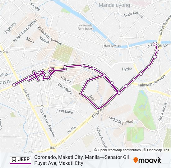 JEEP Bus Line Map