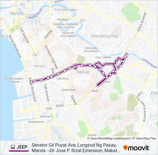 JEEP Bus Line Map
