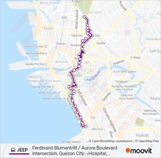 JEEP Bus Line Map