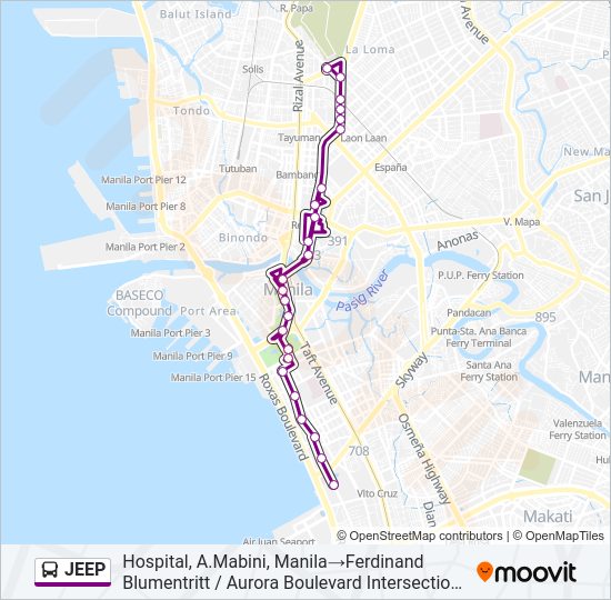 JEEP Bus Line Map