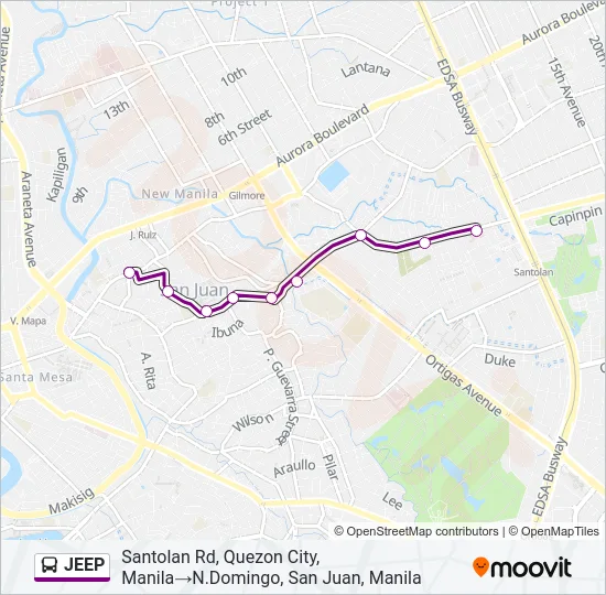 JEEP Bus Line Map
