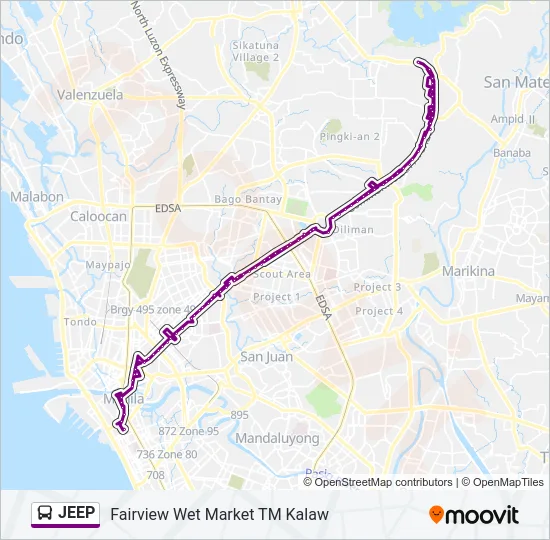 JEEP Bus Line Map
