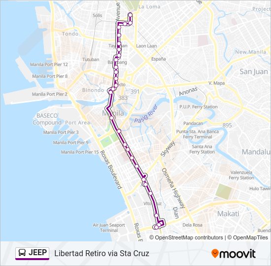 JEEP Bus Line Map