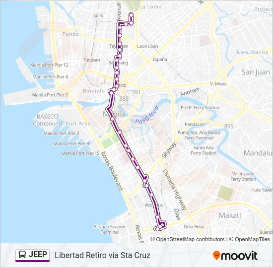 JEEP Bus Line Map