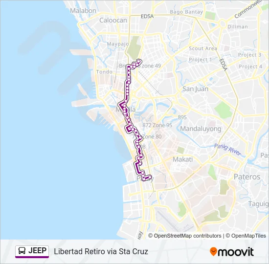 JEEP Bus Line Map