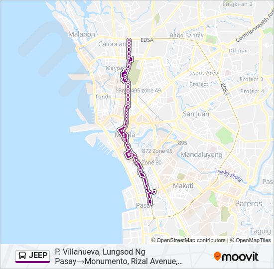 JEEP Bus Line Map