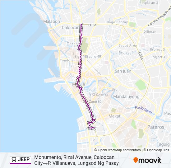 JEEP Bus Line Map